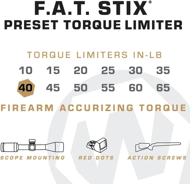 Wheeler Fat Stix Individual Limiter 10-65 Inch-Pounds with Preset Torque, Accurately Tightens, Reversible, Compatible with Fat Stix T-Handle Driver, for Gunsmithing, Reloading, and Torque Adjustment - Image 3